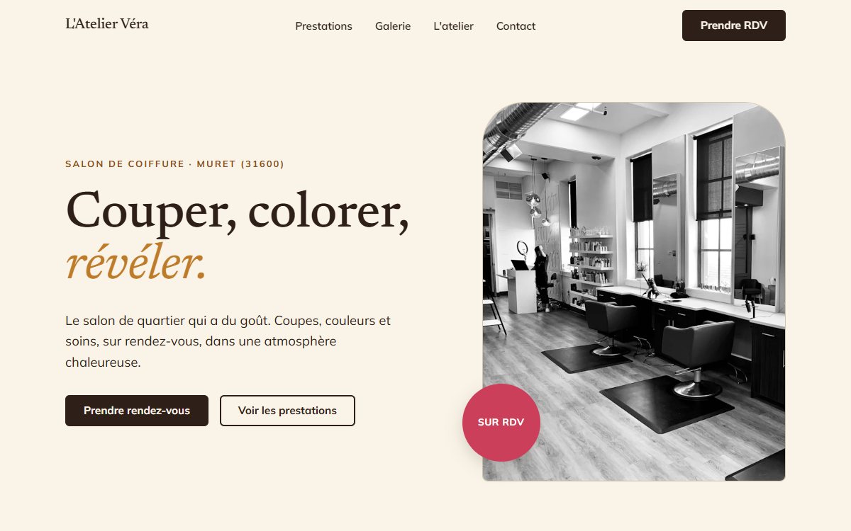 Capture du site Salon de coiffure — Muret